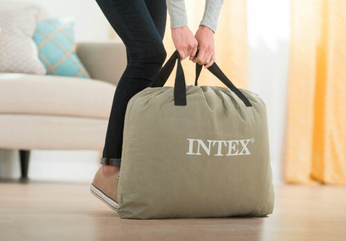 Intex 64122 Надувная кровать 99х191х42см с подголовником, встр.нас. 220В, до 136кг — изображение 4