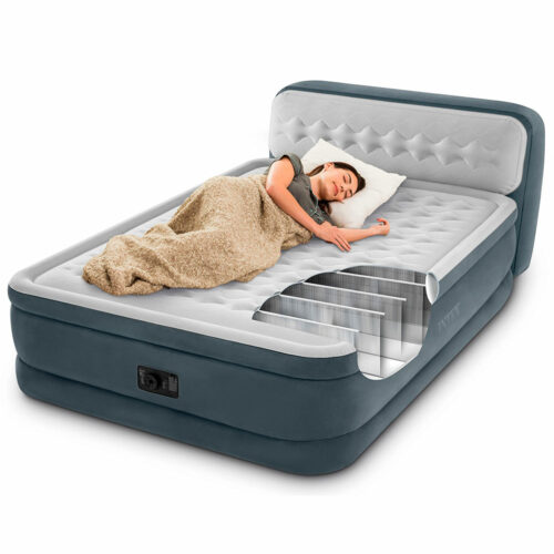 Intex 64448 Надувная кровать 152х236х86см "Ultra Plush Headboard" со спинкой, встр.нас. 220В, до 272кг — изображение 4