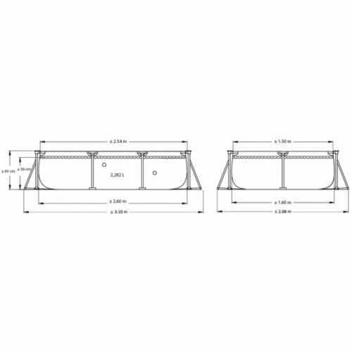 Intex 28271 Каркасный прямоугольный бассейн 260х160х65см, 2282л — изображение 4