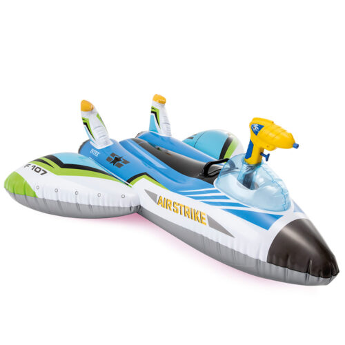 Intex 57536 Надувная игрушка-наездник 117х117см "Самолет" с вод.пушкой, до 40кг, от 3 лет, 2 цвета — изображение 3