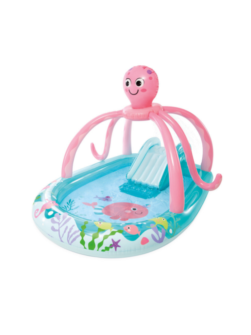 Intex 56138 Игровой центр 234х183х150см "Дружелюбный осьминог" с разбрызгивателем, горкой и кольцами, 229л, до 54кг, от 2 лет — изображение 2